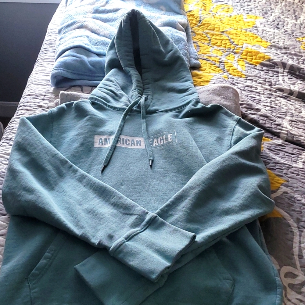 American Eagle Light Blue Hoodie
